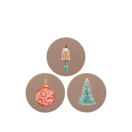 Glasunderlägg - Jul (6 st)