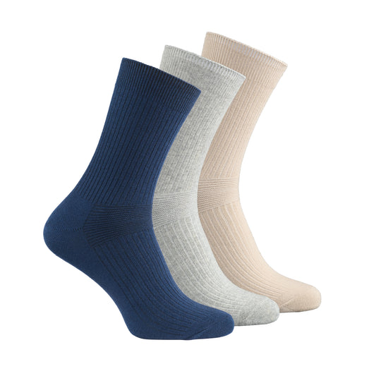 3-Pack Strumpor Extra Lös Resår - Ljusa Färger (75% Bomull)