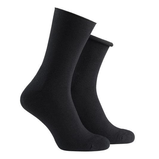 Diabetikerstrumpa Rullkant - Svart (80% Bomull)