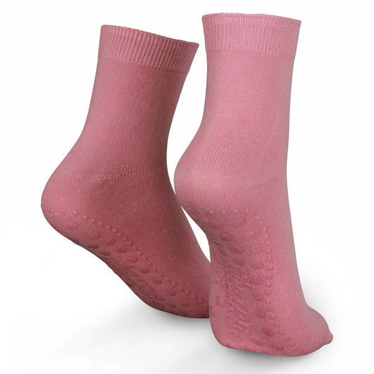 Strumpa Halkskydd & Extra Lös Resår - Rosa (75% Bomull)