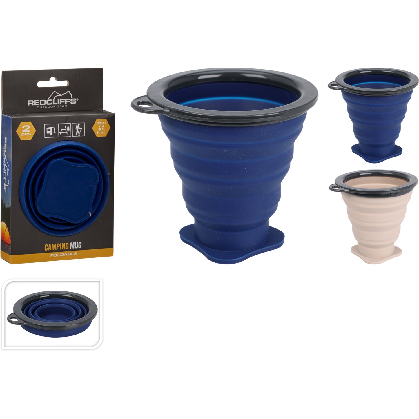 Ihopfällbara Friluftsmuggar (2 st)