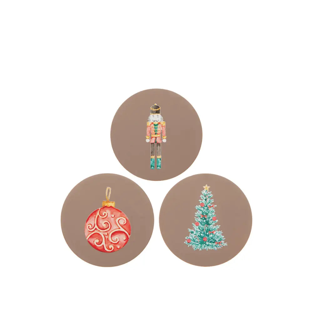 Glasunderlägg - Jul (6 st)