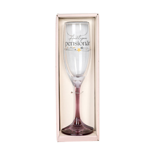 Champagneglas - Äntligen Pensionär