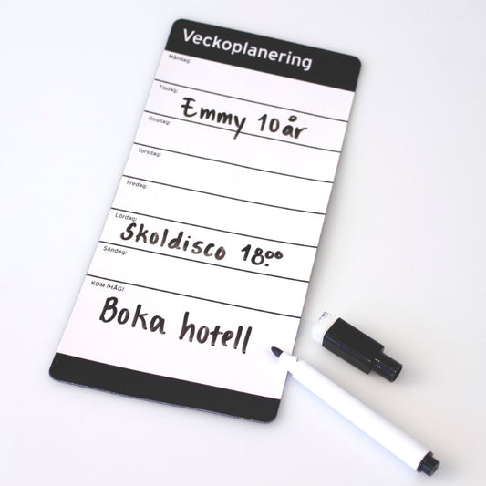 Magnetisk Veckoplanerare med Penna