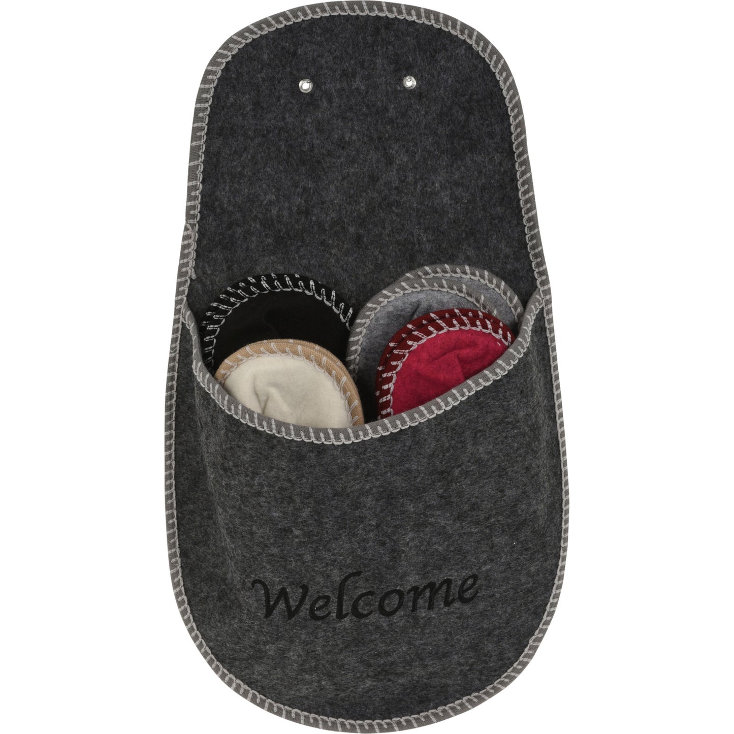 Gästtofflor med Grå Hållare (4 st)