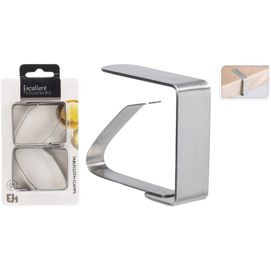 Bordsduksklämmor i Rostfritt Stål (4 st)