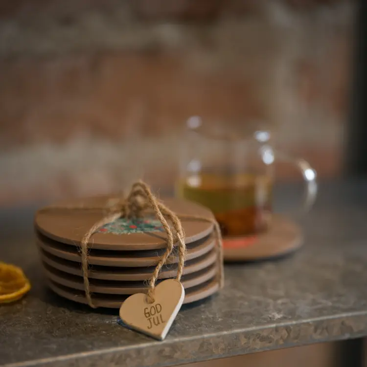 Glasunderlägg - Jul (6 st)