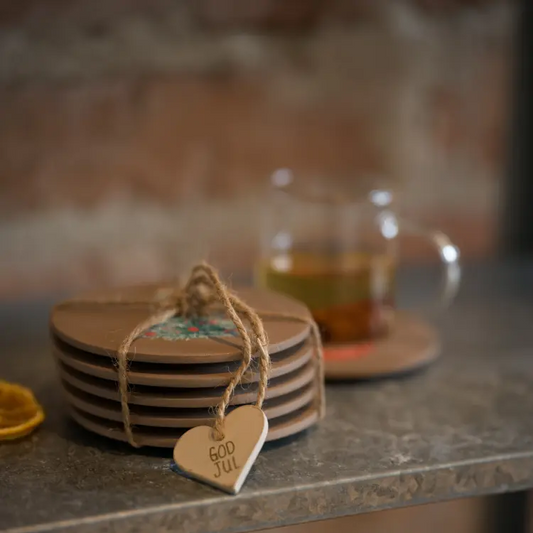 Glasunderlägg - Jul (6 st)