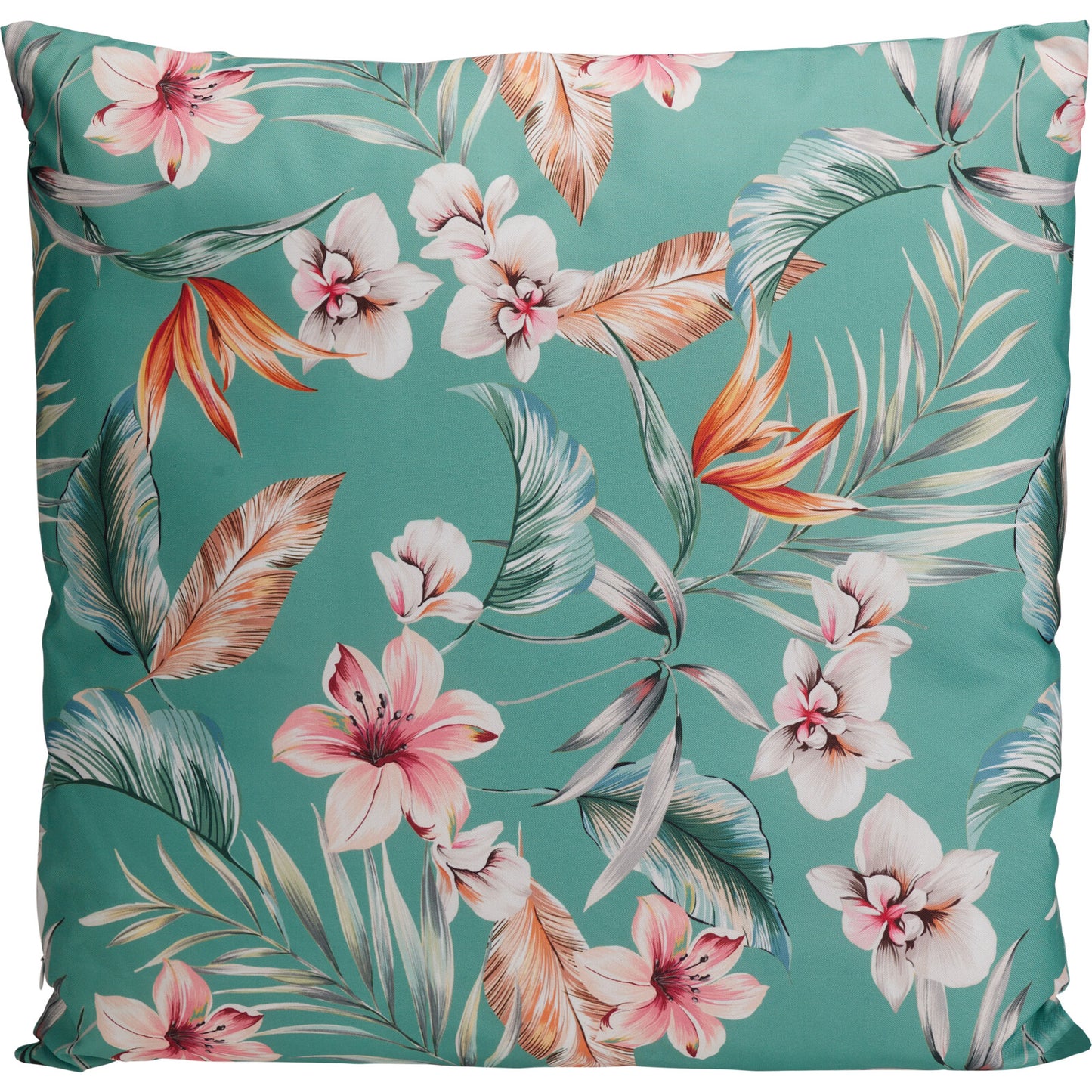 Kudde - Blommor (Turkos)