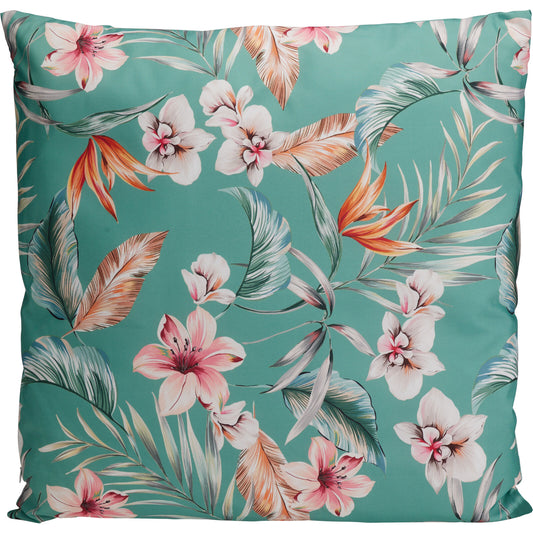 Kudde - Blommor (Turkos)