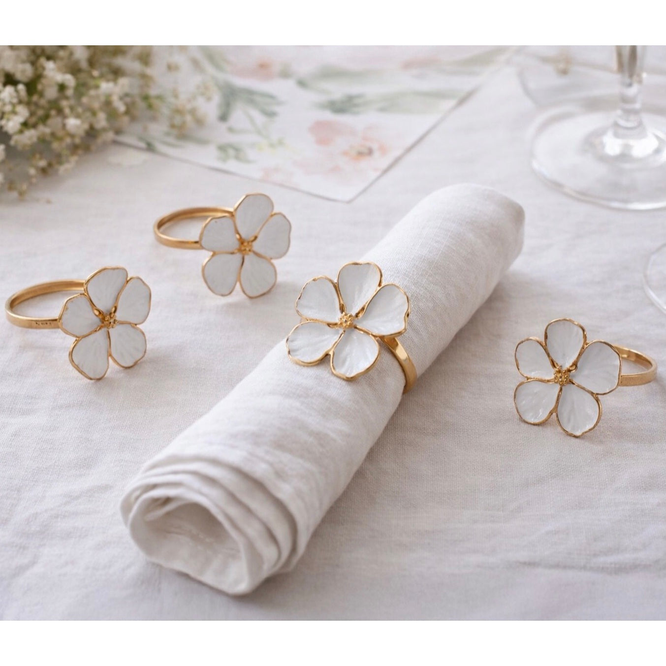 Servettringar - Blomma (4 st)