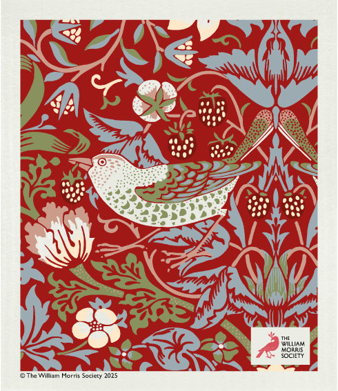 Disktrasa - William Morris Strawberry Thief Röd