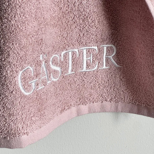 Gästhandduk - "Gäster" (Rosa)