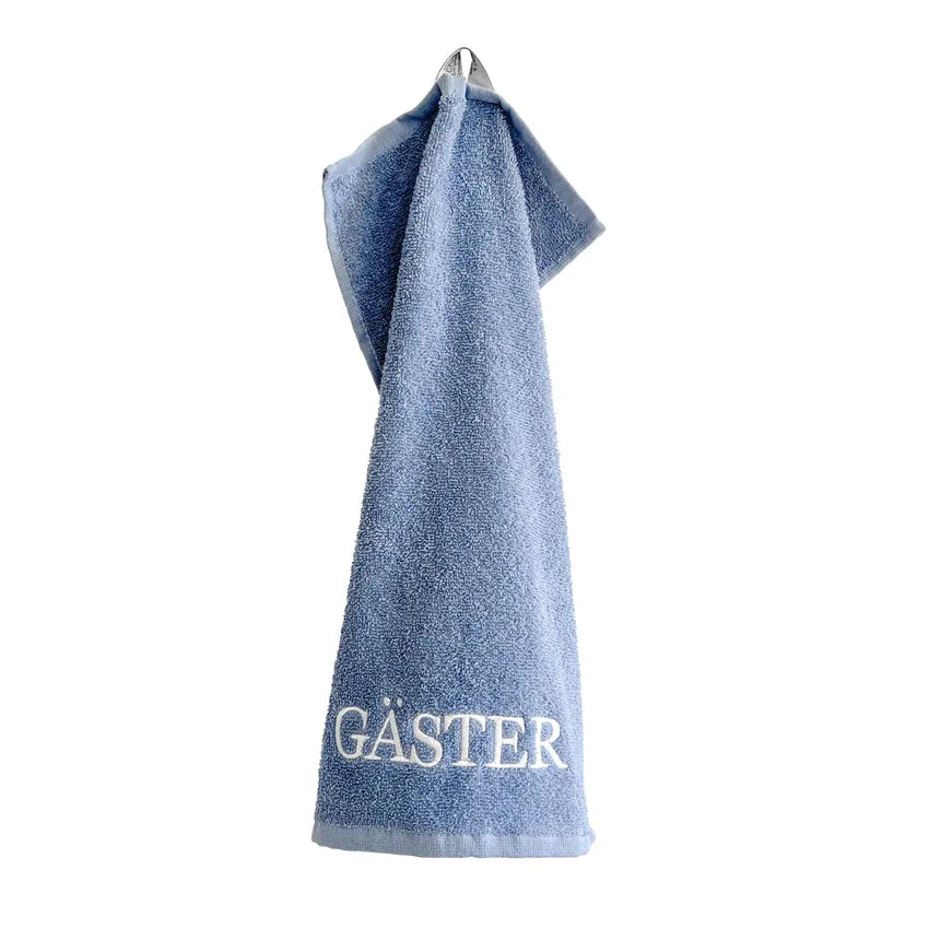 Gästhandduk - "Gäster" (Ljusblå)