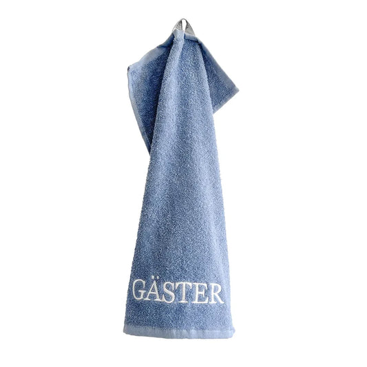 Gästhandduk - "Gäster" (Ljusblå)
