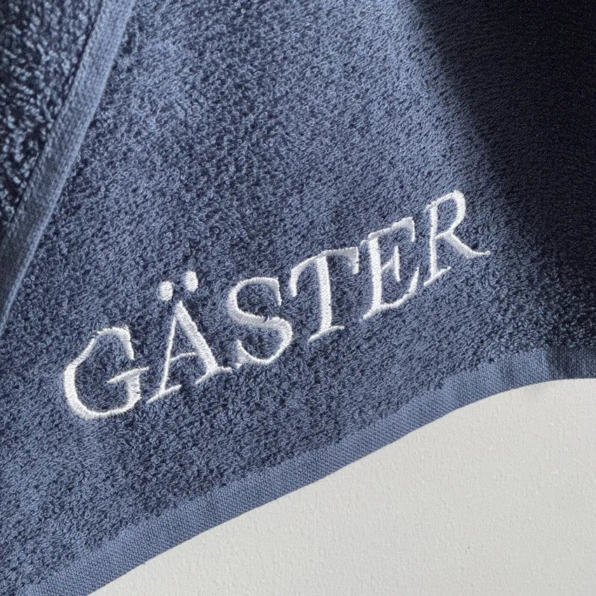 Gästhandduk - "Gäster" (Marinblå)
