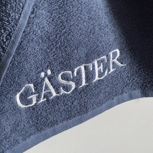 Gästhandduk - "Gäster" (Marinblå)