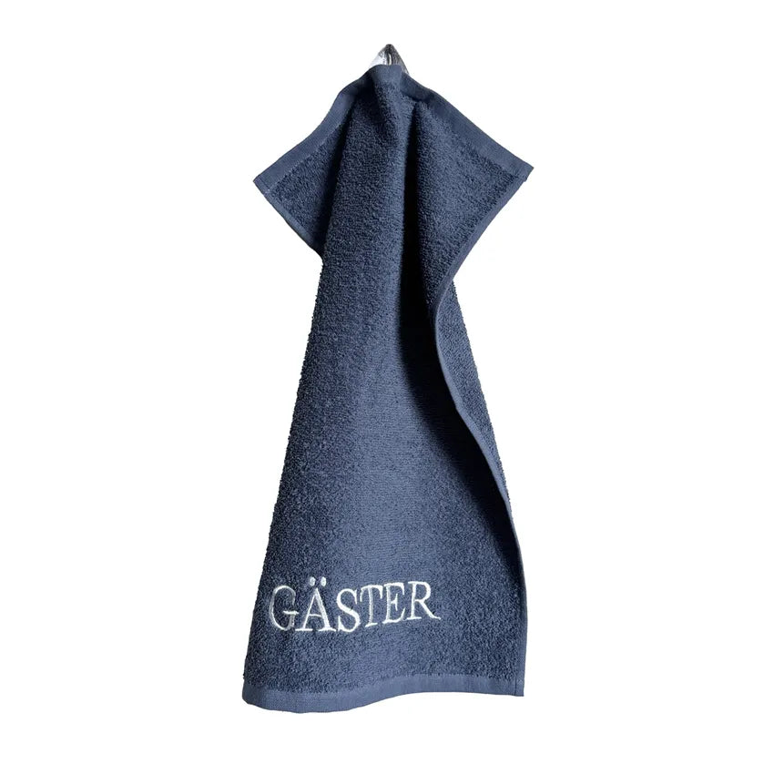 Gästhandduk - "Gäster" (Marinblå)