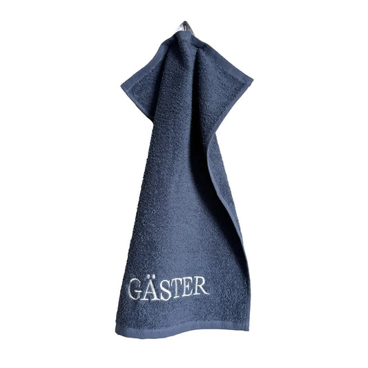 Gästhandduk - "Gäster" (Marinblå)