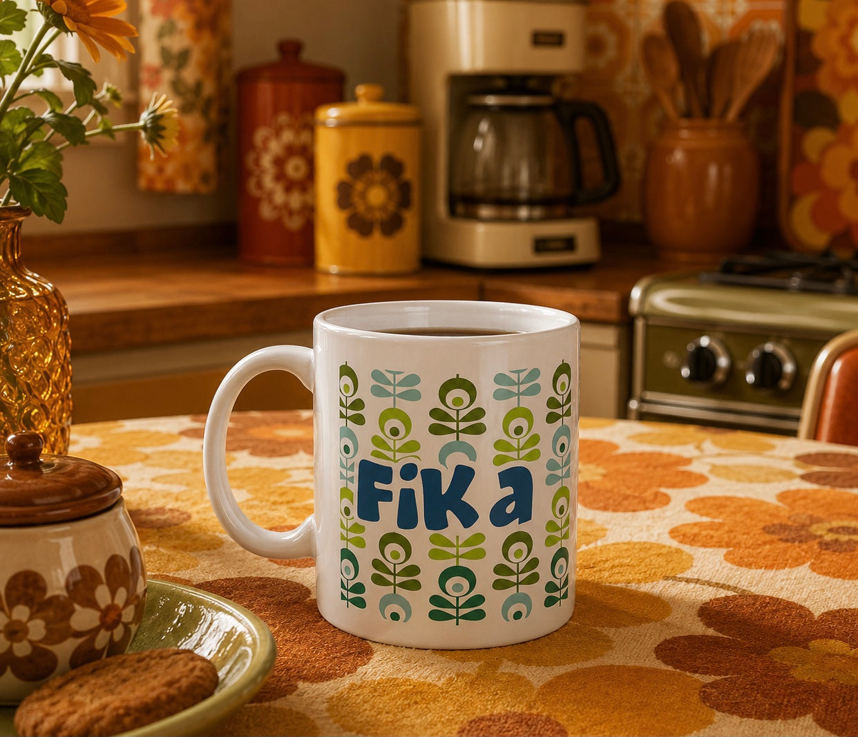 Porslinsmugg - Fika (Växter)