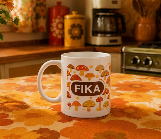 Porslinsmugg - Fika (Svampar)