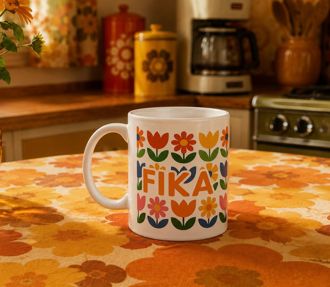Porslinsmugg - Fika (Blommor)