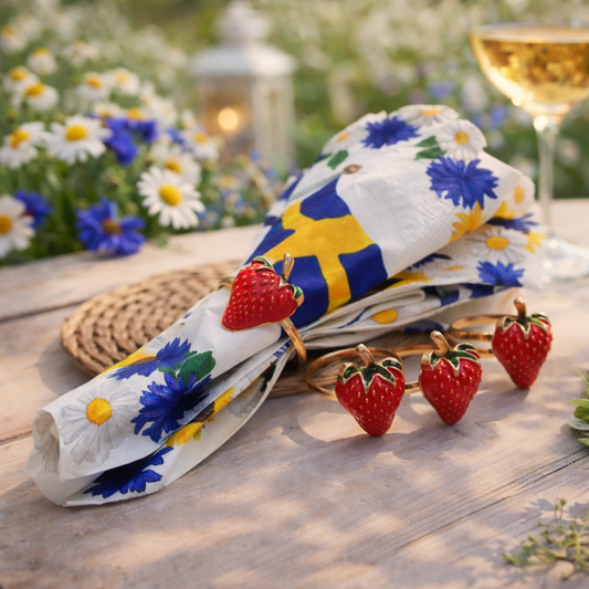 Servettringar - Jordgubbe (4 st)